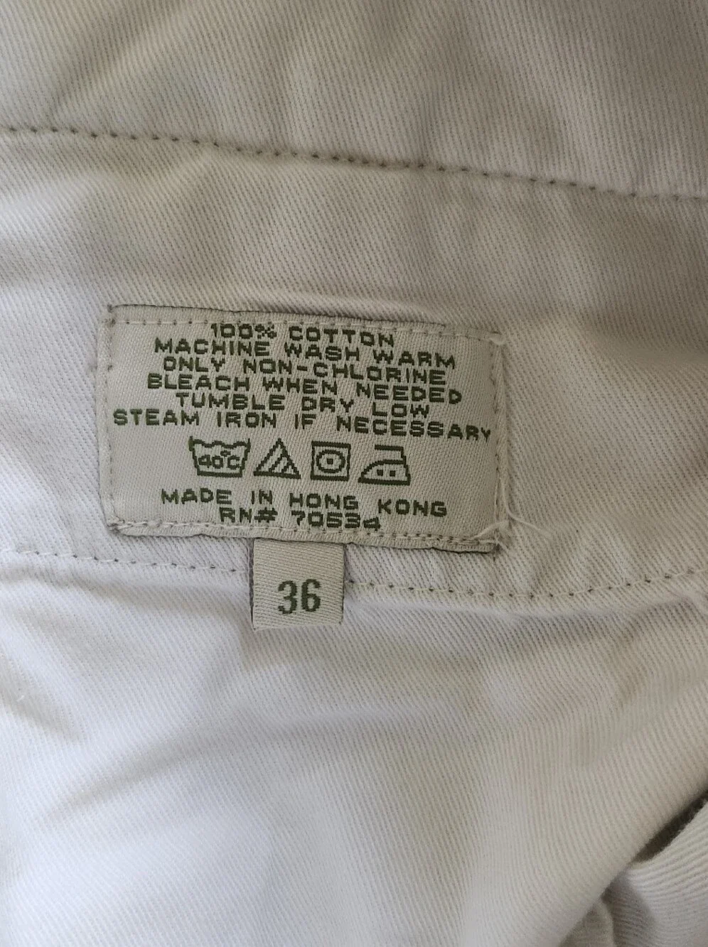 Orvis Vintage Beige Sporting Traditions Heavy Cotton Canvas Chinos. Sz. 36